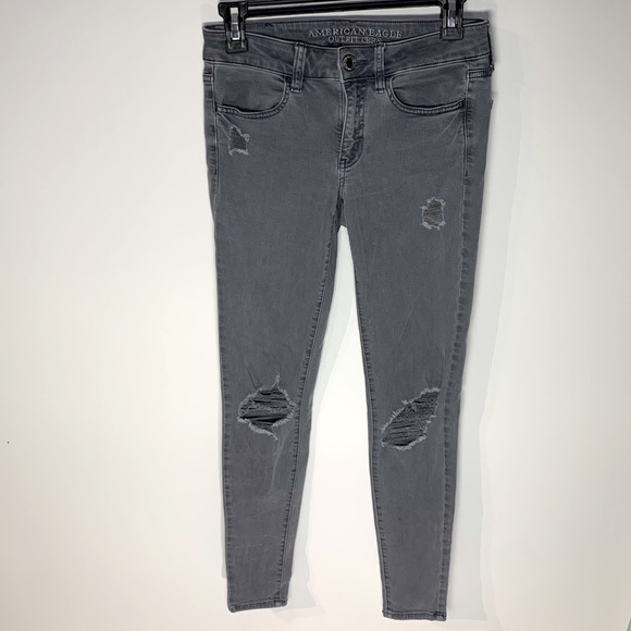 American Eagle Womens Super Stretch Jegging Gray 2 - Picture 2 of 9